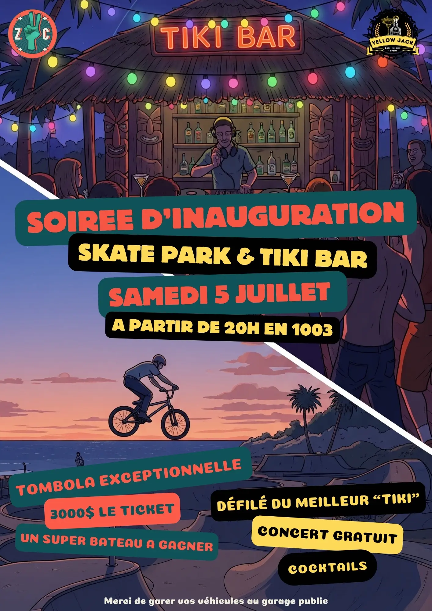 Soirée d'Inauguration : Skate Park et Tiki Bar
